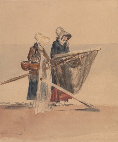 Two Girls with Shrimping Nets by Peter de Wint